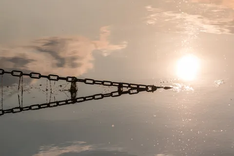 Jetty chain at sunset